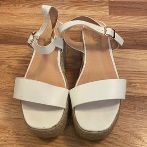 Lulu’s white espadrille wedge. Size 8
